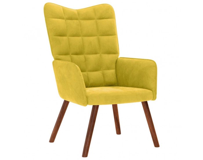 Sonata H Релаксиращ стол с табуретка Жълто кадифе