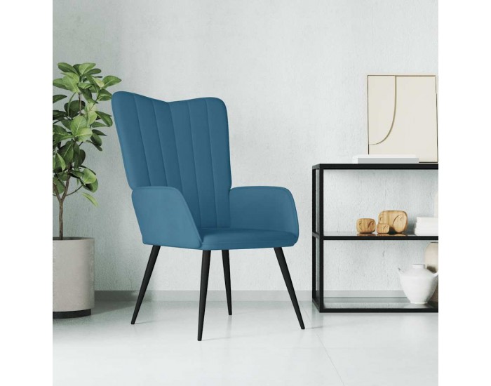 Sonata H Релаксиращ стол, син, кадифе