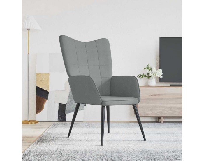 Sonata H Релаксиращ стол, светлосив, плат