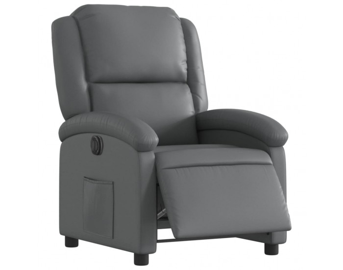 Sonata H Електрически реклайнер стол, сив, изкуствена кожа