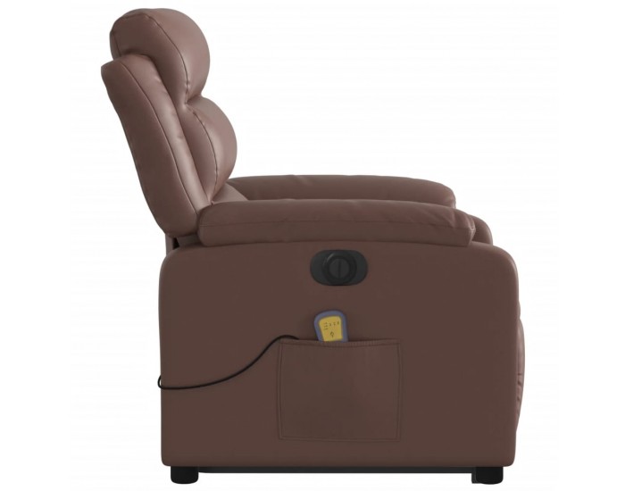 Sonata H Електрически изправящ масажен реклайнер стол, кафяв, еко кожа