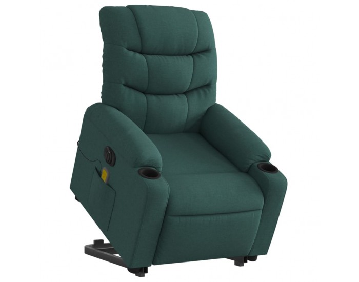 Sonata H Електрически изправящ масажен реклайнер стол тъмнозелен текстил