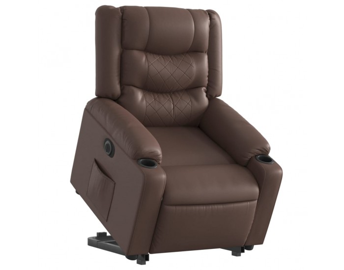 Sonata H Електрически изправящ реклайнер стол, кафяв, изкуствена кожа