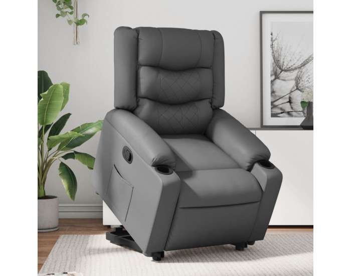 Sonata H Изправящ реклайнер стол, сива, изкуствена кожа