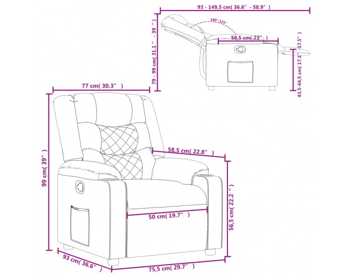 Sonata H Наклоняем стол, кафяв, изкуствена кожа