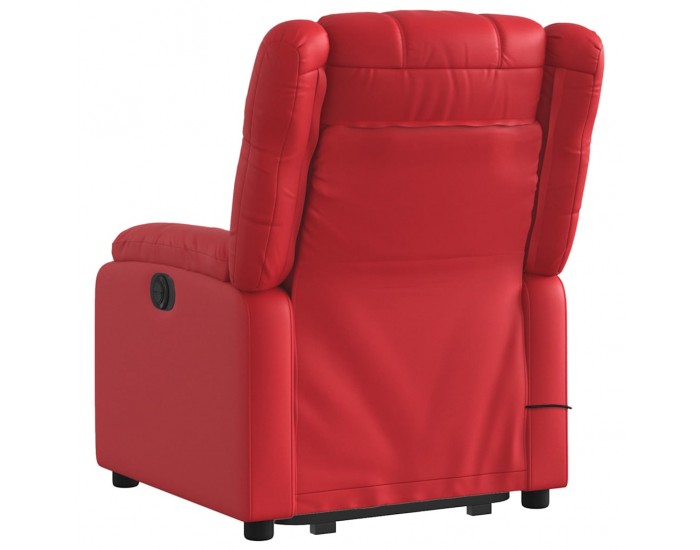 Sonata H Изправящ масажен реклайнер стол, червен, изкуствена кожа