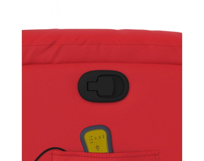 Sonata H Изправящ масажен реклайнер стол, червен, изкуствена кожа