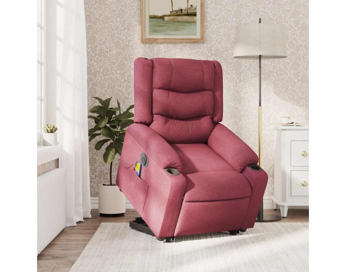 Sonata H Електрически изправящ масажен реклайнер виненочервен текстил