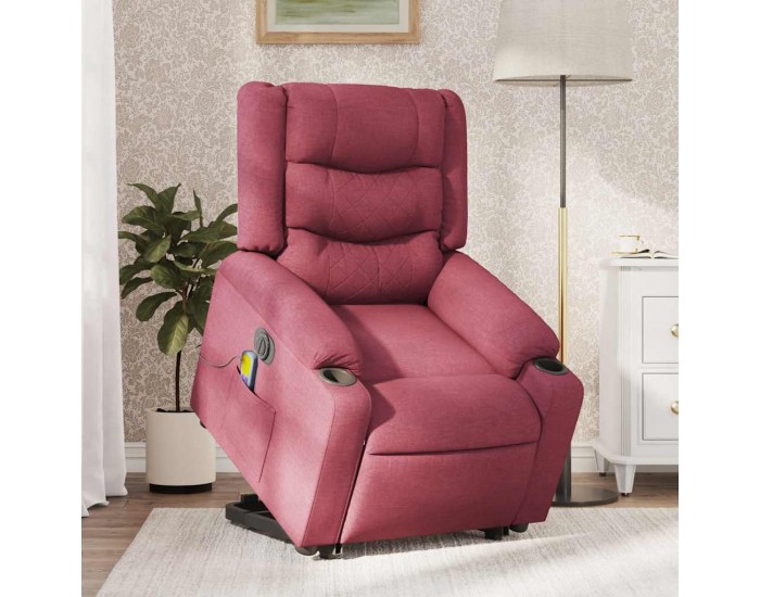 Sonata H Електрически изправящ масажен реклайнер виненочервен текстил