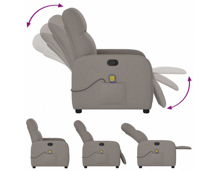 Sonata H Масажен наклоняем стол, таупе, текстил