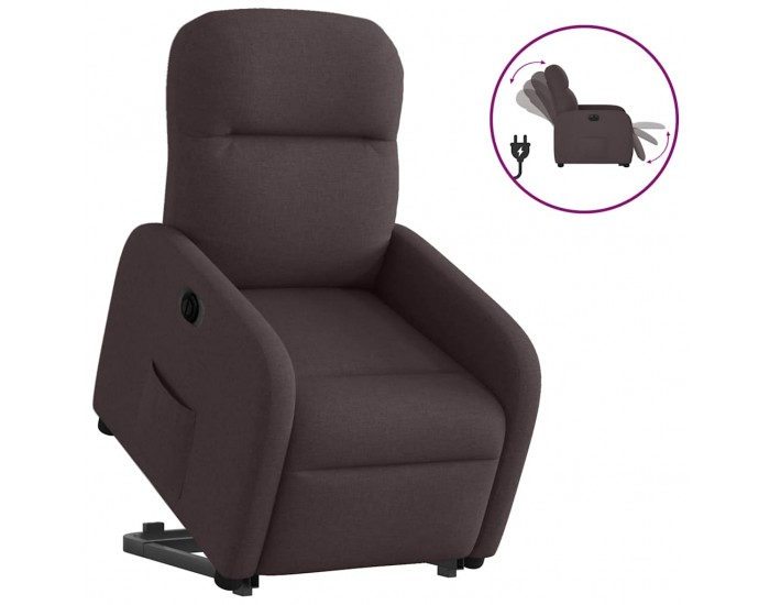 Sonata H Електрически изправящ реклайнер стол, тъмнокафяв, текстил