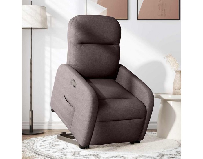 Sonata H Електрически изправящ реклайнер стол, тъмнокафяв, текстил