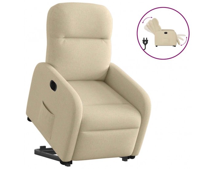 Sonata H Електрически изправящ реклайнер стол, кремав, текстил