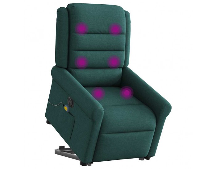 Sonata H Електрически изправящ масажен реклайнер стол тъмнозелен текстил