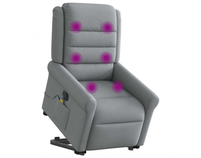 Sonata H Електрически изправящ масажен реклайнер стол светлосив текстил