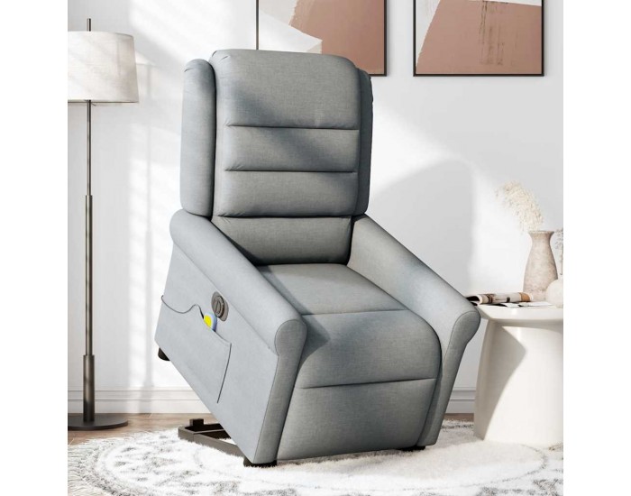 Sonata H Електрически изправящ масажен реклайнер стол светлосив текстил