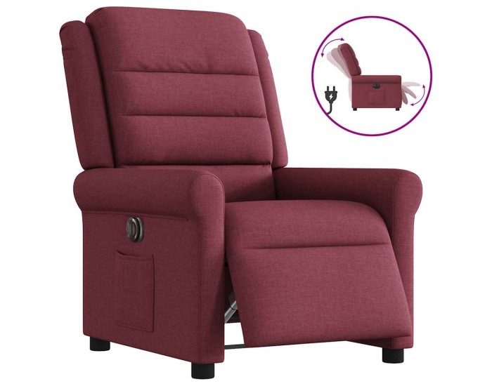 Sonata H Електрически стол реклайнер, виненочервен, текстил