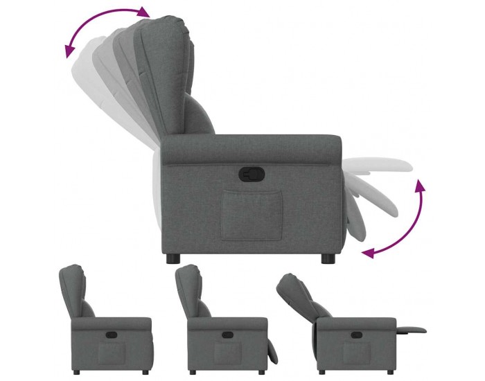 Sonata H Реклайнер, тъмносив, текстил