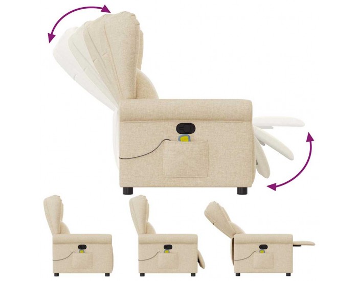 Sonata H Масажен наклоняем стол, кремав, текстил