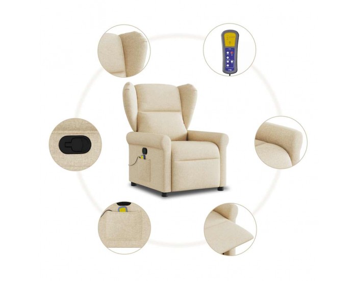 Sonata H Масажен наклоняем стол, кремав, текстил