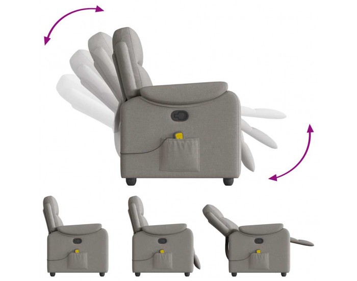 Sonata H Масажен наклоняем стол, таупе, текстил