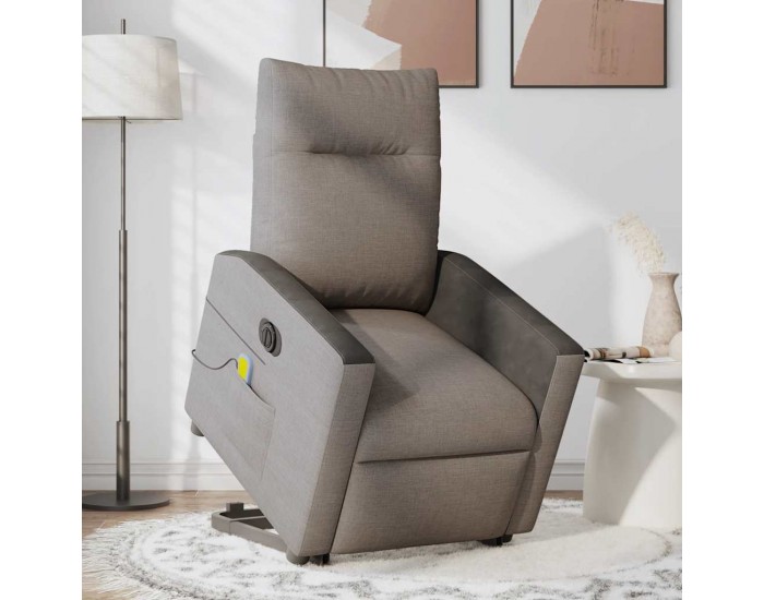 Sonata H Електрически изправящ масажен реклайнер стол таупе текстил