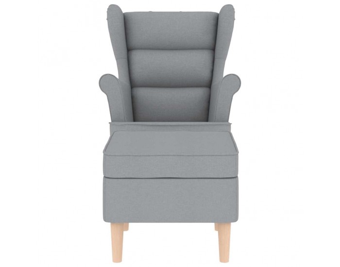 Sonata H Фотьойл с табуретка за крака, светлосив, текстил