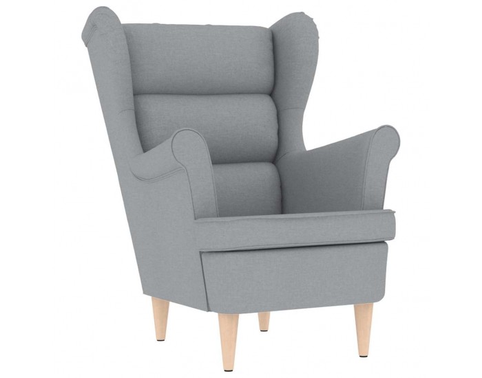 Sonata H Фотьойл с табуретка за крака, светлосив, текстил