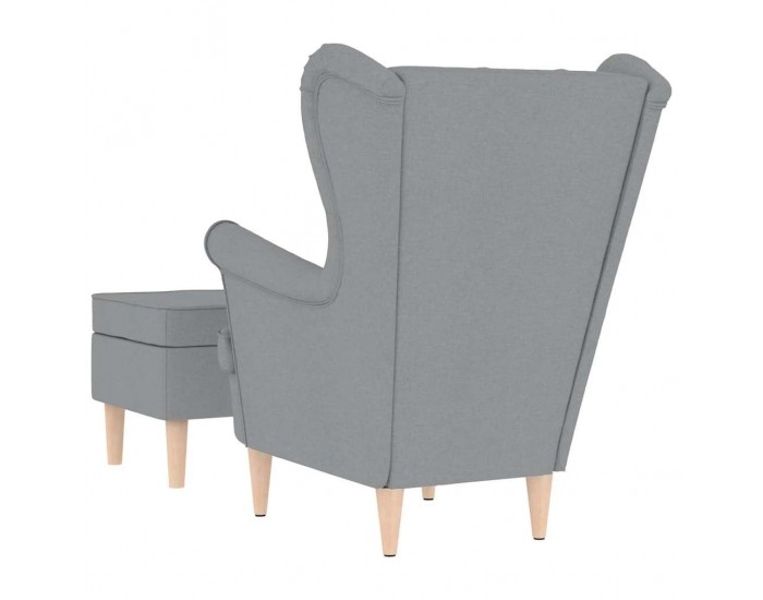 Sonata H Фотьойл с табуретка за крака, светлосив, текстил