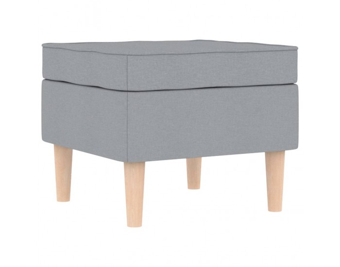 Sonata H Фотьойл с табуретка за крака, светлосив, текстил