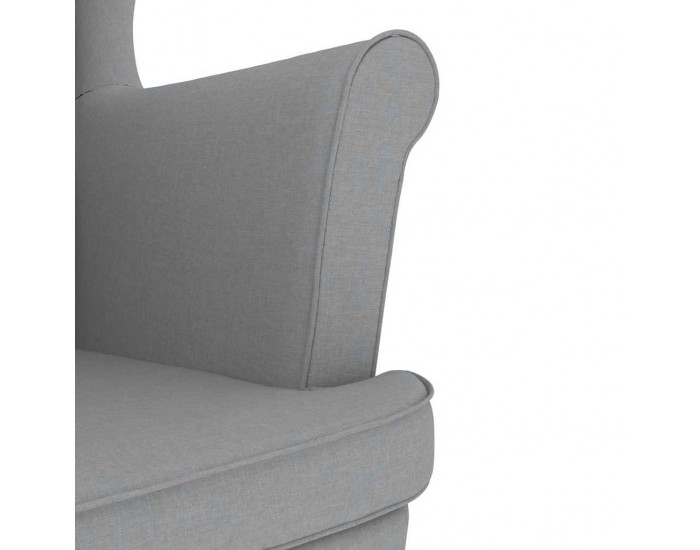 Sonata H Фотьойл с табуретка за крака, светлосив, текстил