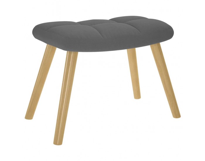 Sonata H Релакс стол с табуретка, тъмносив, текстил