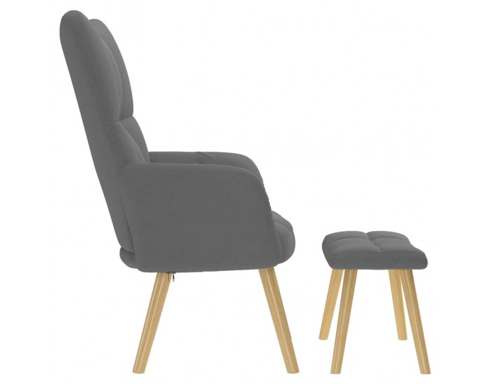 Sonata H Релакс стол с табуретка, тъмносив, текстил