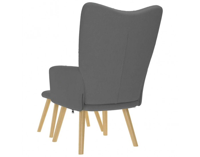 Sonata H Релакс стол с табуретка, тъмносив, текстил