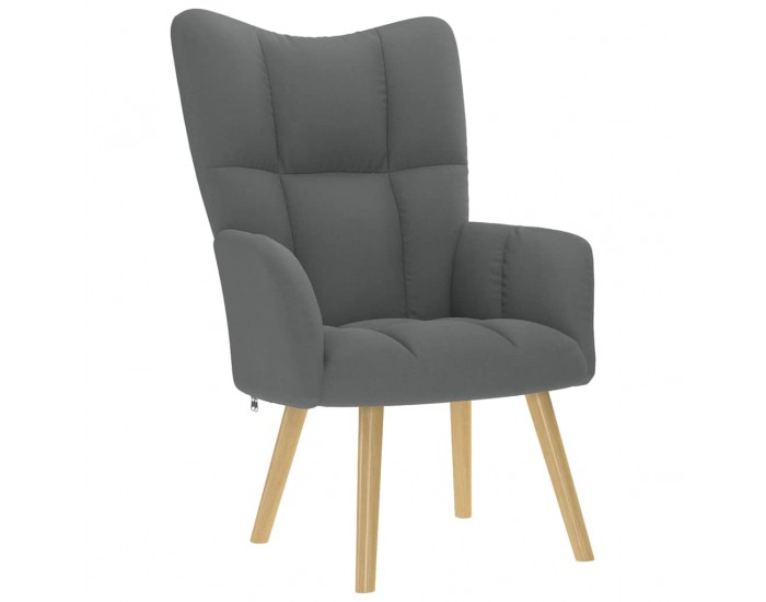 Sonata H Релакс стол с табуретка, тъмносив, текстил