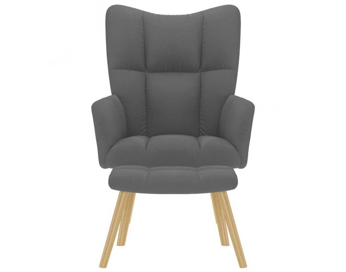 Sonata H Релакс стол с табуретка, тъмносив, текстил