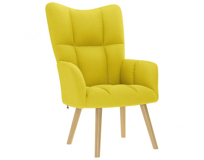 Sonata H Релаксиращ стол с табуретка, светложълто, текстил