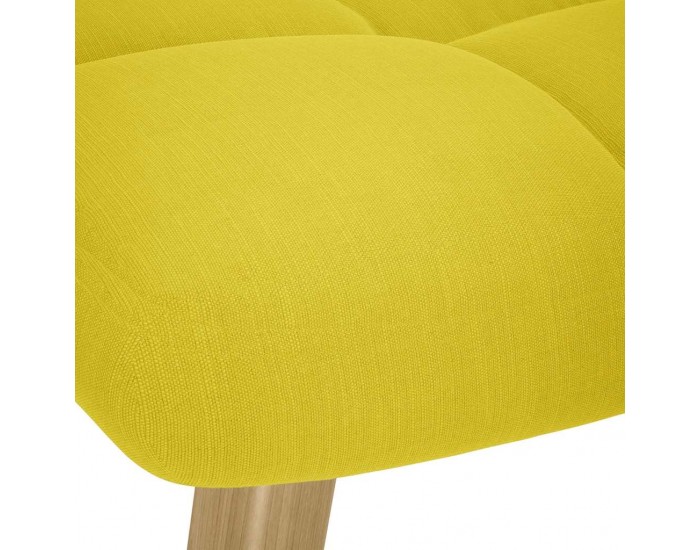 Sonata H Релаксиращ стол с табуретка, светложълто, текстил