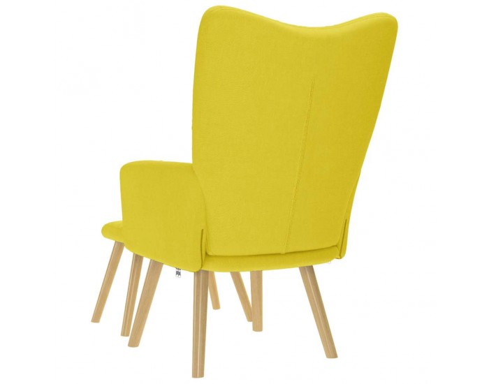 Sonata H Релаксиращ стол с табуретка, светложълто, текстил