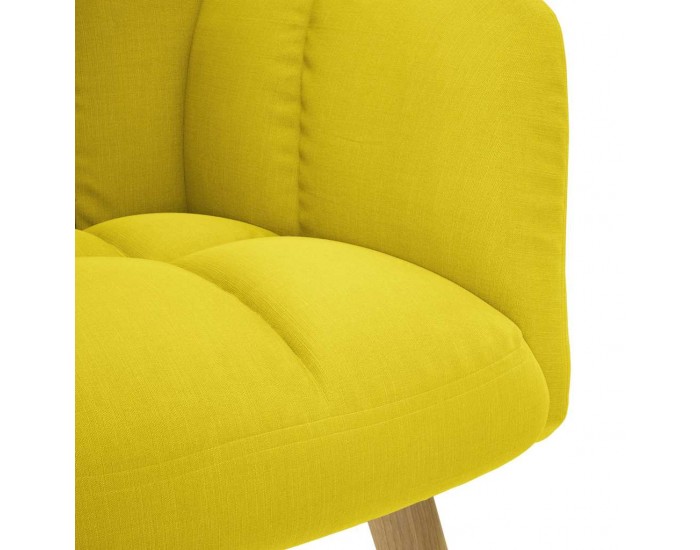 Sonata H Релаксиращ стол с табуретка, светложълто, текстил