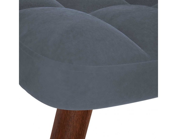 Sonata H Релаксиращ стол с табуретка, Тъмносив, кадифе