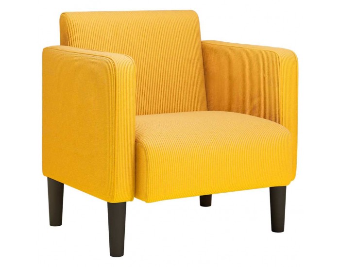 Sonata H Разтегателен диван с подлакътници светложълт 54 см