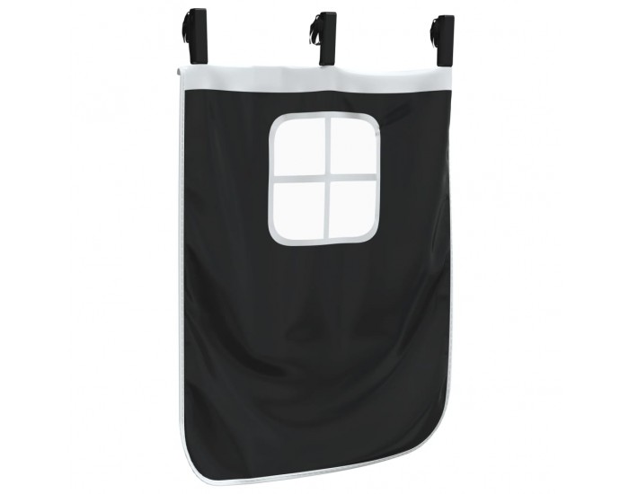 Sonata H Завеси за високо легло с тунел и кула, бяло и черно