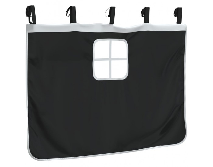 Sonata H Завеси за високо легло с тунел и кула, бяло и черно