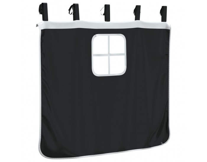 Sonata H Завеси за високо детско легло, бяло и черно, полиестер