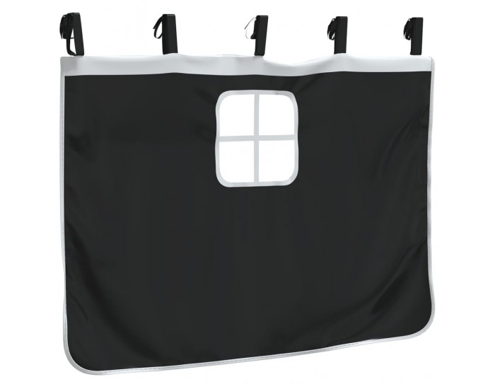 Sonata H Завеси за високо детско легло, бяло и черно, полиестер