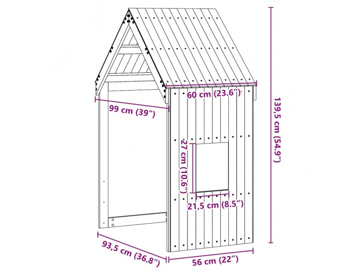 Sonata H Покрив за детско легло, 60x99x139,5 см, бор масив