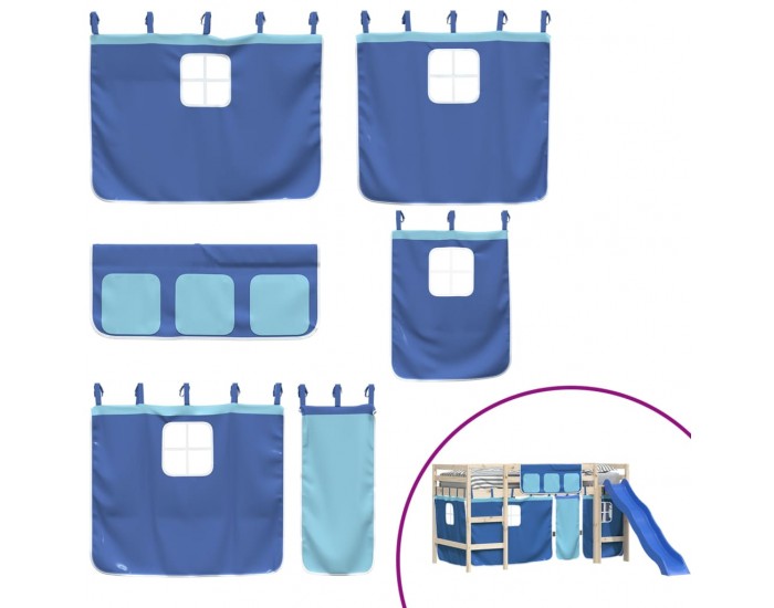 Sonata H Завеси за високо детско легло, сини, полиестер