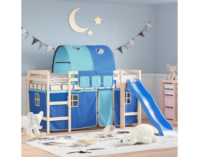 Sonata H Завеси за високо детско легло с тунел, сини, полиестер