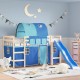 Sonata H Завеси за високо детско легло с тунел, сини, полиестер